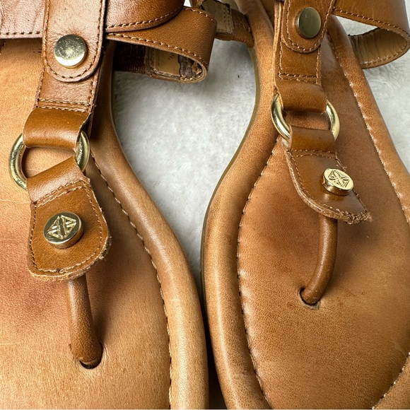 ANTONIO MELANI Tan Leather Buckle Sandals - Picture 6 of 12